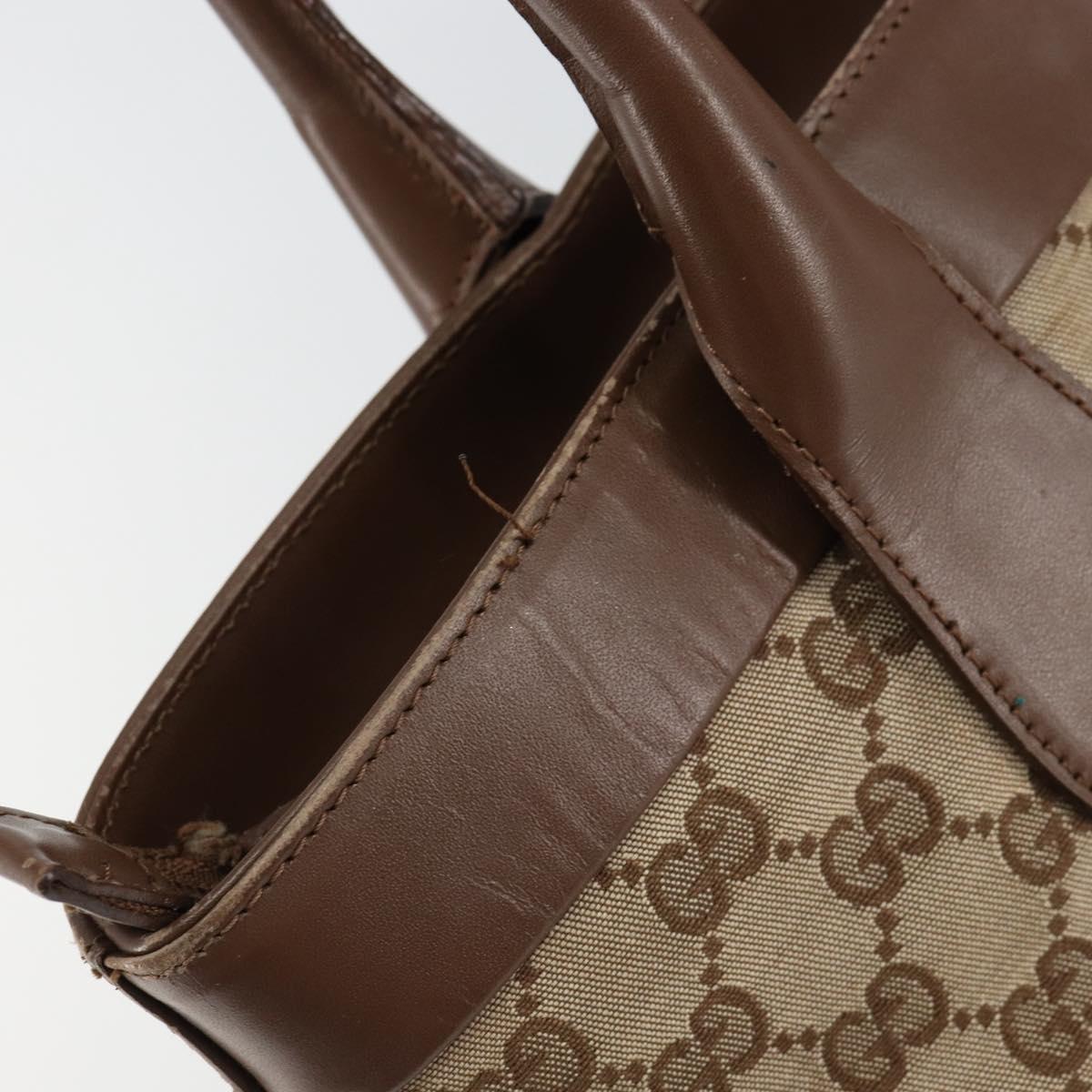 GUCCI GG Canvas Tote Bag Beige Silver 002 1119 Auth 152134