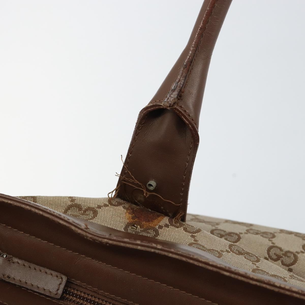 GUCCI GG Canvas Tote Bag Beige Silver 002 1119 Auth 152134