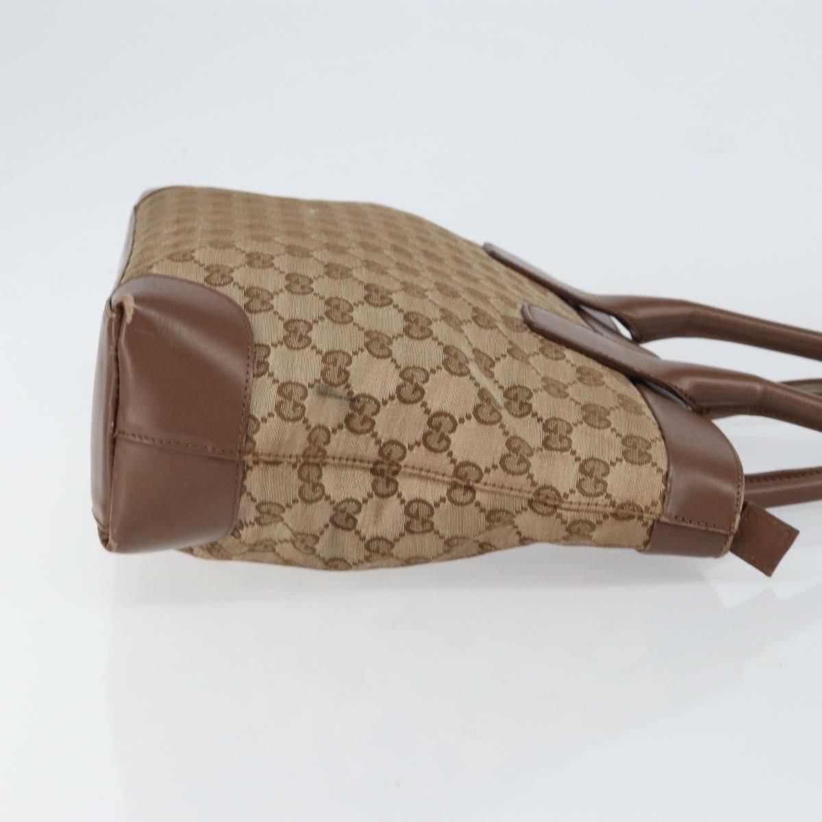 GUCCI GG Canvas Tote Bag Beige Silver 002 1119 Auth 152134