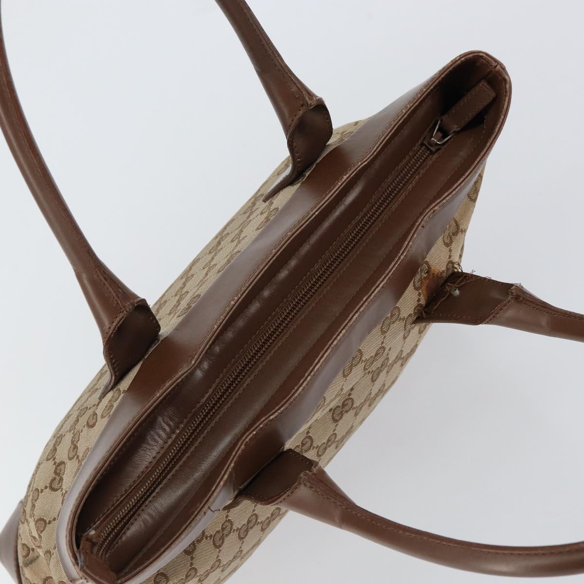 GUCCI GG Canvas Tote Bag Beige Silver 002 1119 Auth 152134