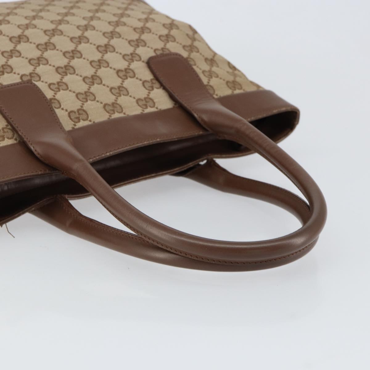 GUCCI GG Canvas Tote Bag Beige Silver 002 1119 Auth 152134