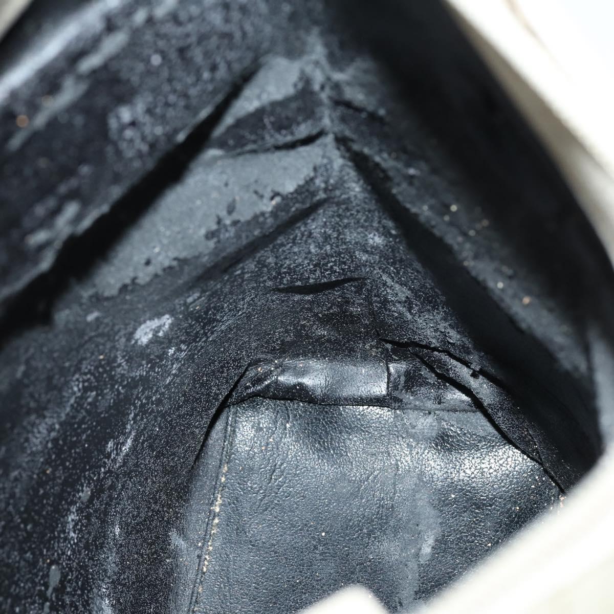 GUCCI Bamboo GG Canvas Hand Bag Suede Beige Silver 001 1705 3006 Auth 152147