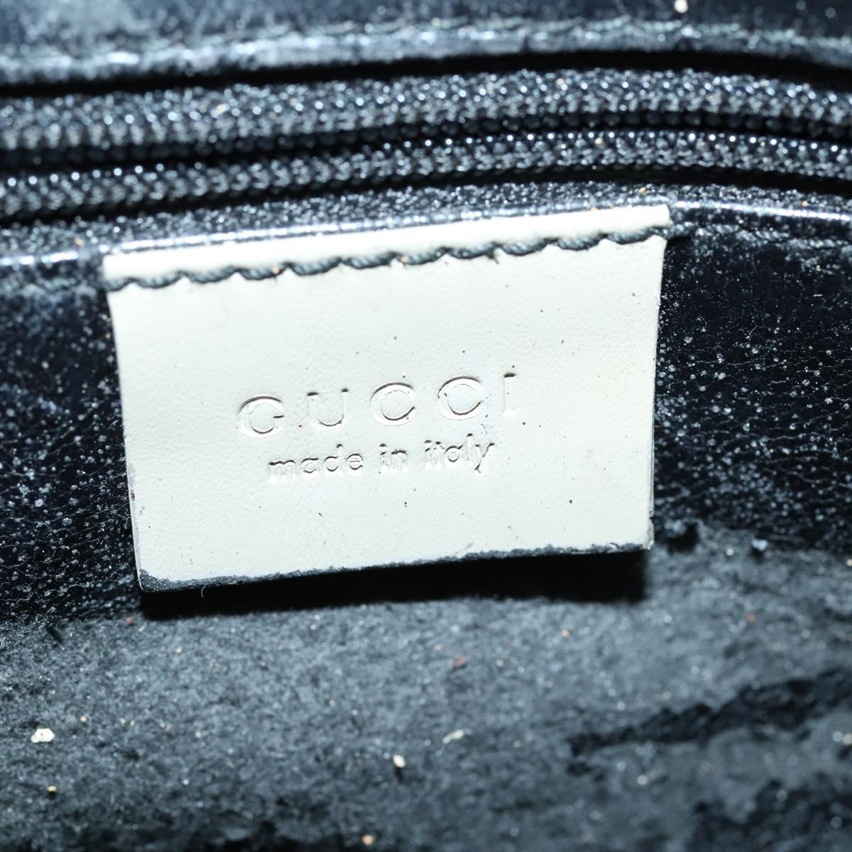 GUCCI Bamboo GG Canvas Hand Bag Suede Beige Silver 001 1705 3006 Auth 152147