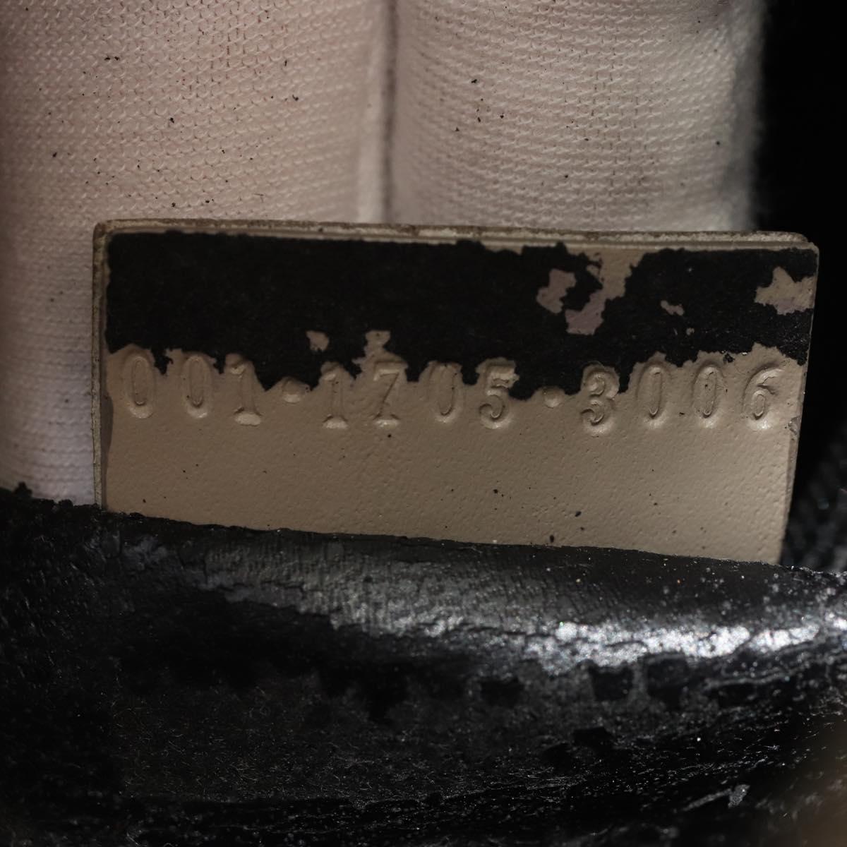 GUCCI Bamboo GG Canvas Hand Bag Suede Beige Silver 001 1705 3006 Auth 152147