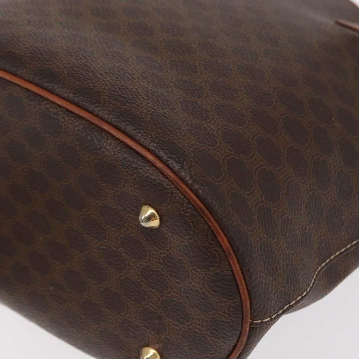 CELINE Macadam Canvas Tote Bag PVC Brown Gold Auth 152149