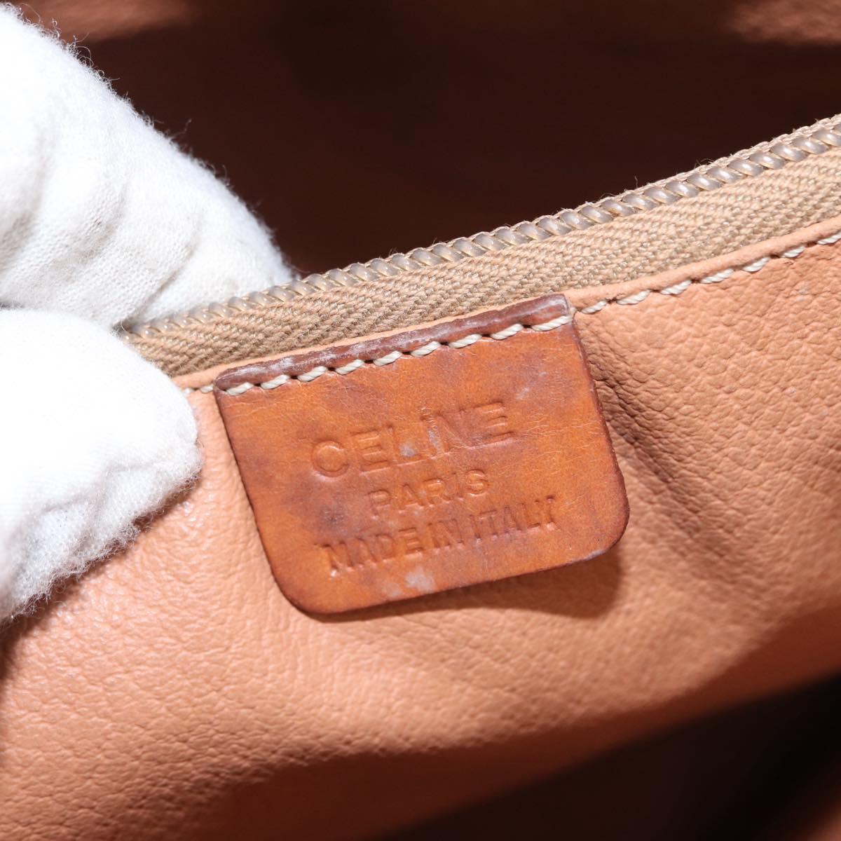 CELINE Macadam Canvas Tote Bag PVC Brown Gold Auth 152149