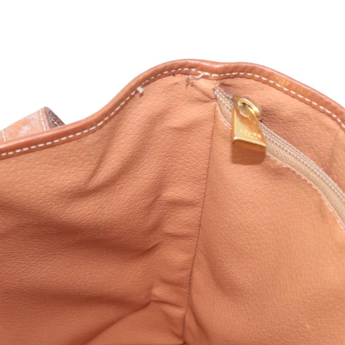 CELINE Macadam Canvas Tote Bag PVC Brown Gold Auth 152149