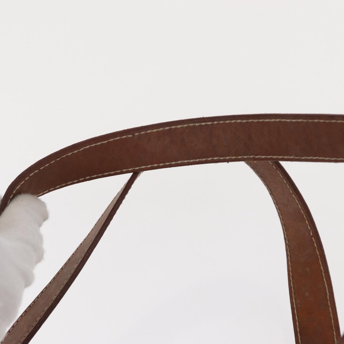 CELINE Macadam Canvas Tote Bag PVC Brown Gold Auth 152149