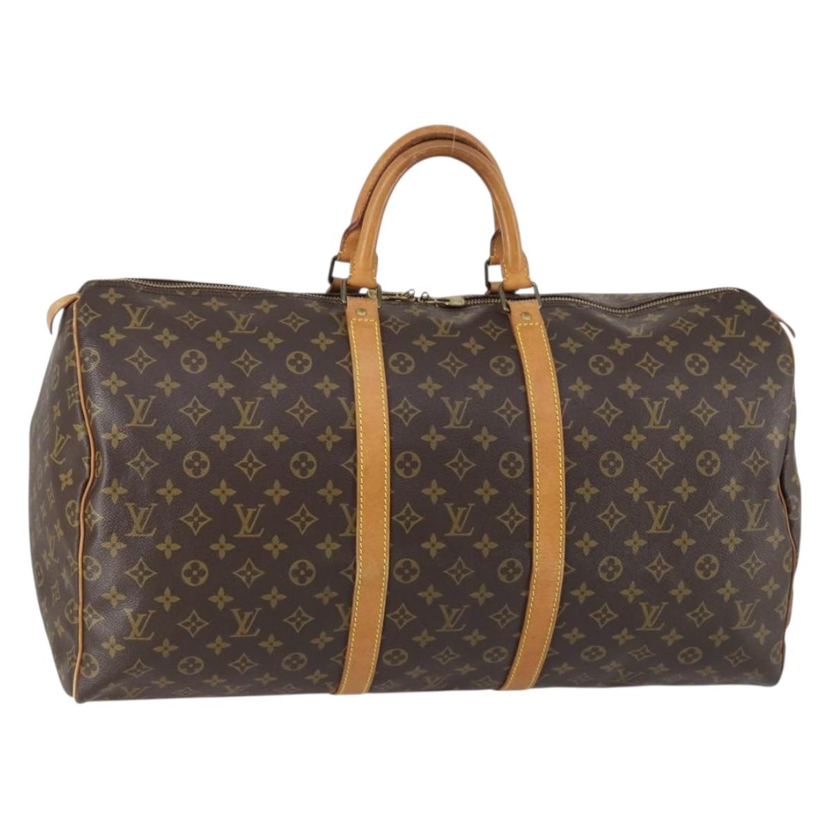 LOUIS VUITTON Monogram Keepall 55 Boston Bag M41424 LV Auth 152151