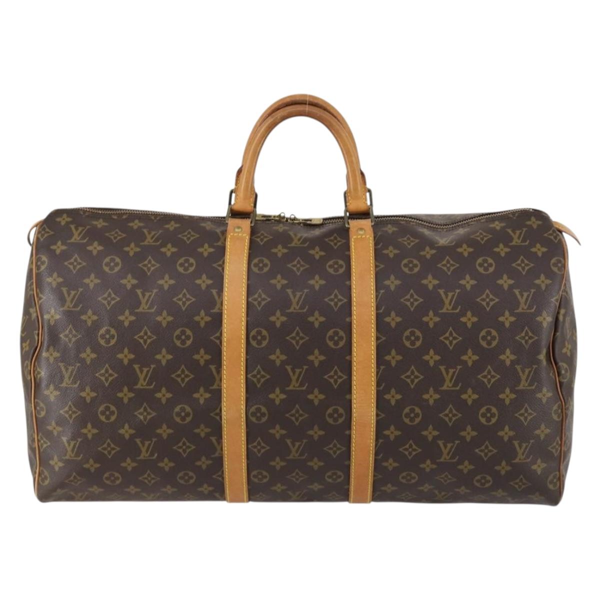 LOUIS VUITTON Monogram Keepall 55 Boston Bag M41424 LV Auth 152151