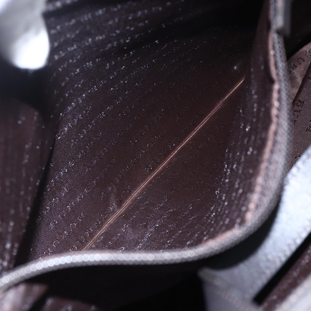 BURBERRY Nova Check Hand Bag PVC Brown Silver Auth 152155