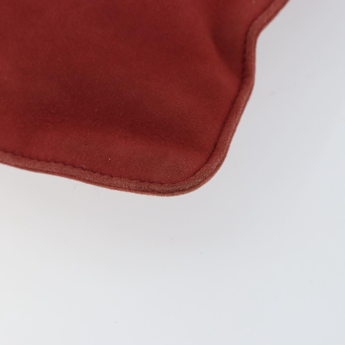 LOEWE Anagram Tote Bag Suede Gold Red Auth 152156