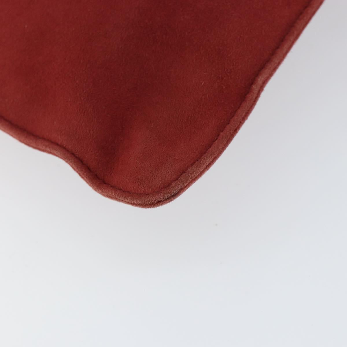 LOEWE Anagram Tote Bag Suede Gold Red Auth 152156