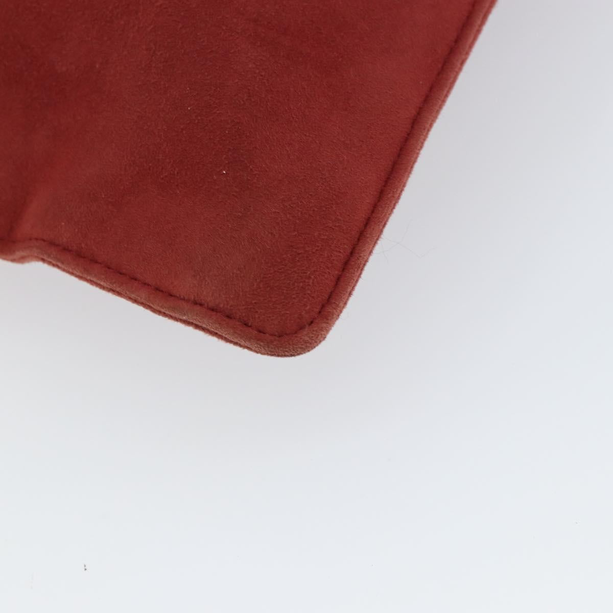 LOEWE Anagram Tote Bag Suede Gold Red Auth 152156