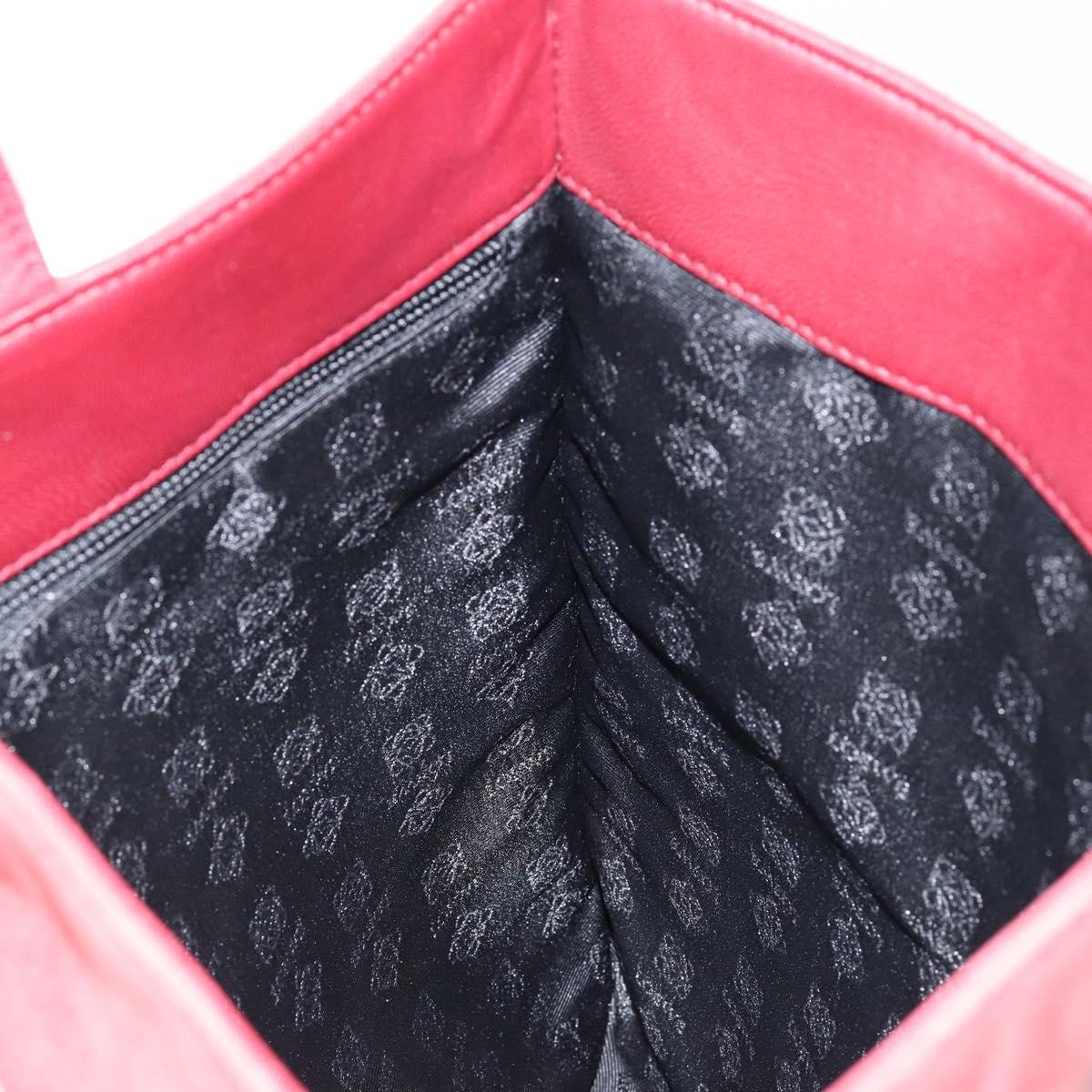 LOEWE Anagram Tote Bag Suede Gold Red Auth 152156