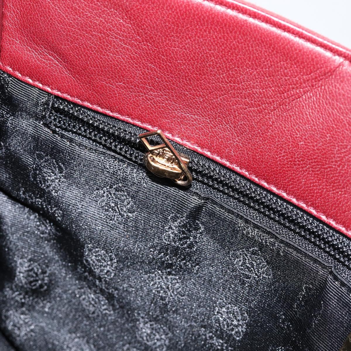 LOEWE Anagram Tote Bag Suede Gold Red Auth 152156