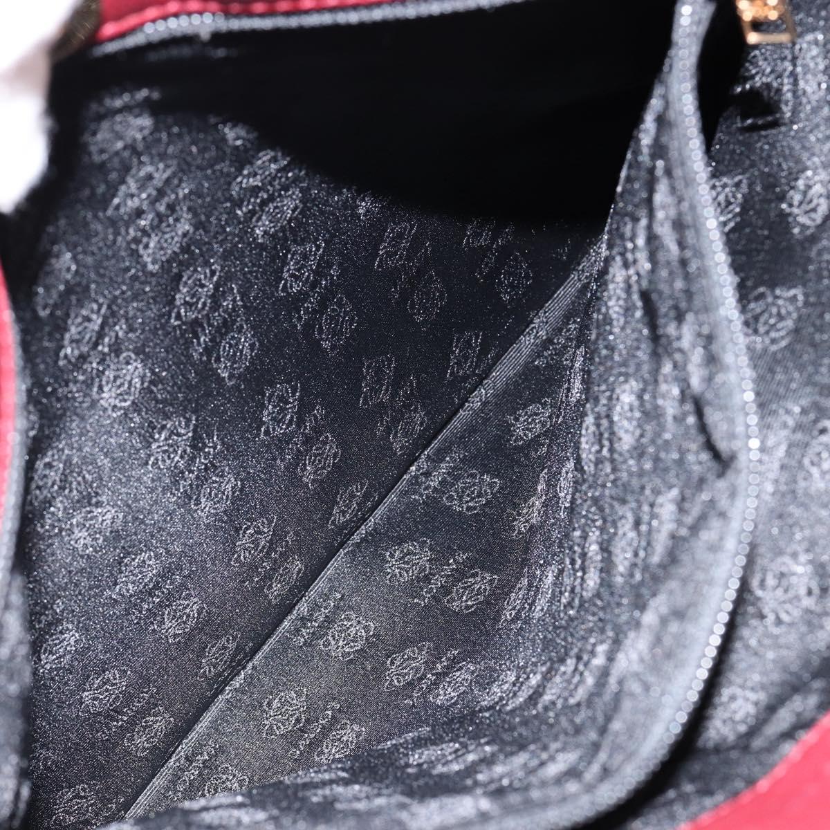 LOEWE Anagram Tote Bag Suede Gold Red Auth 152156