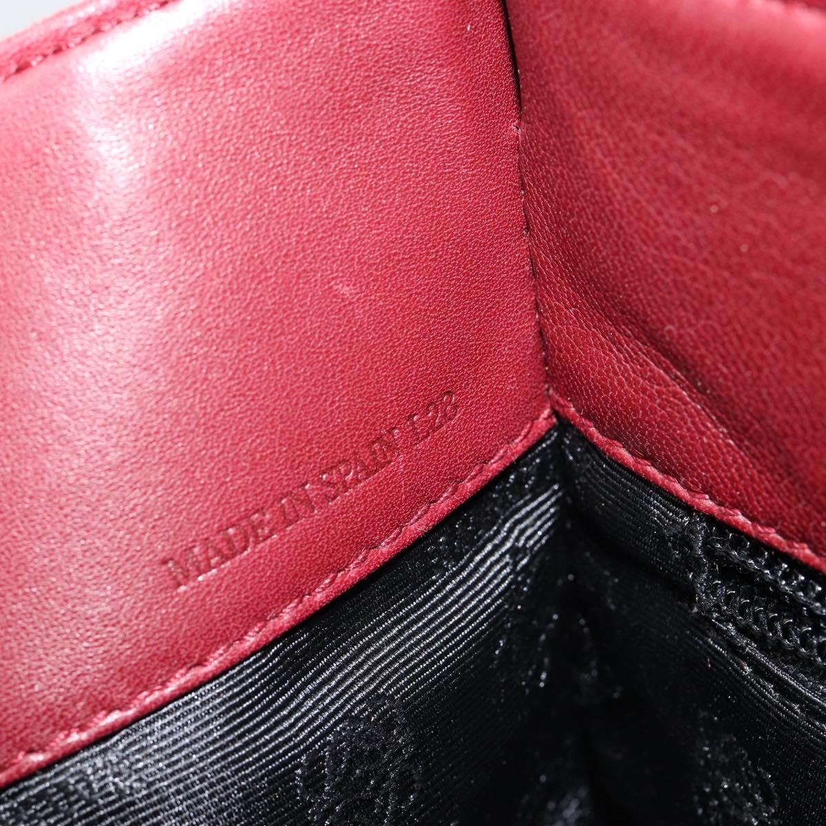 LOEWE Anagram Tote Bag Suede Gold Red Auth 152156