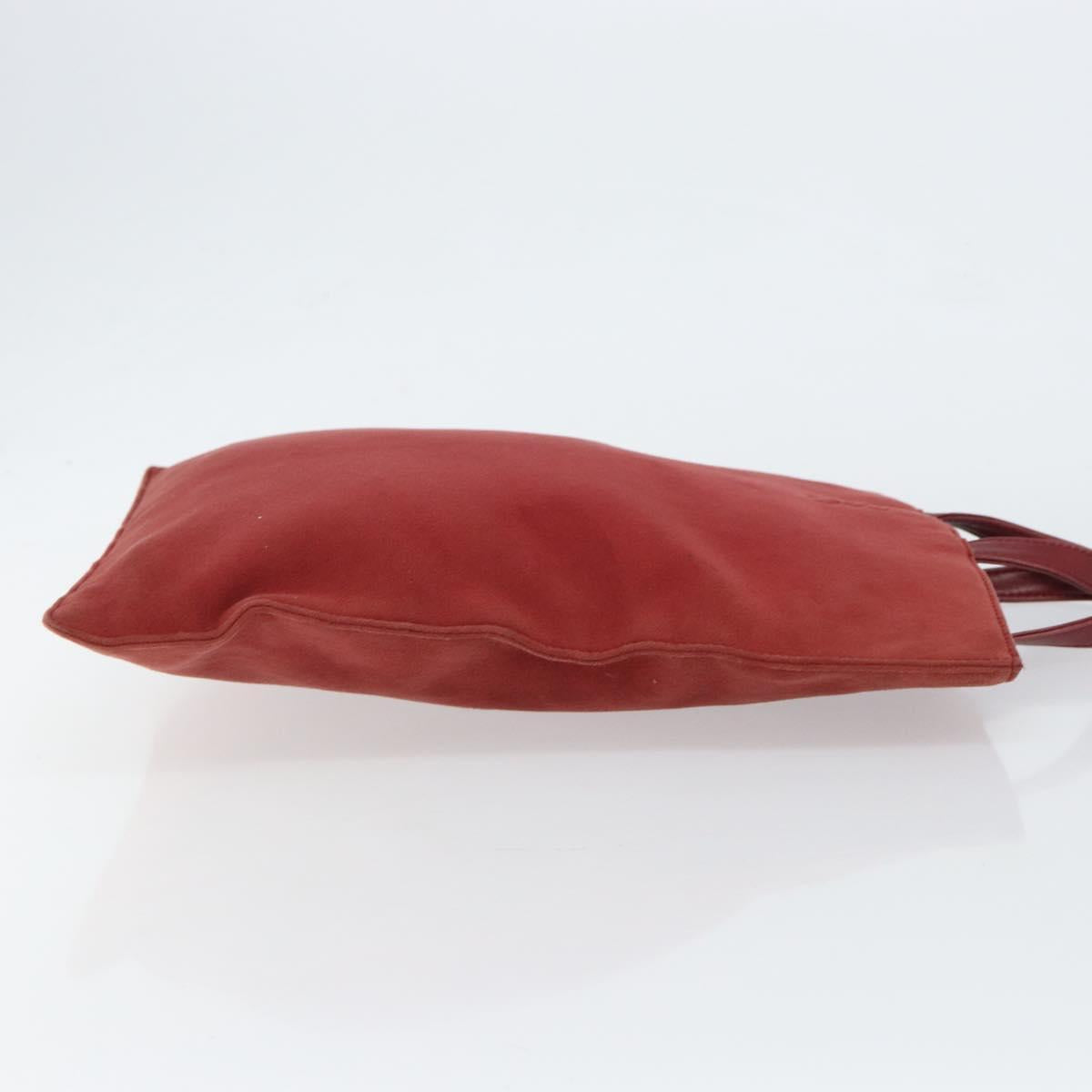 LOEWE Anagram Tote Bag Suede Gold Red Auth 152156