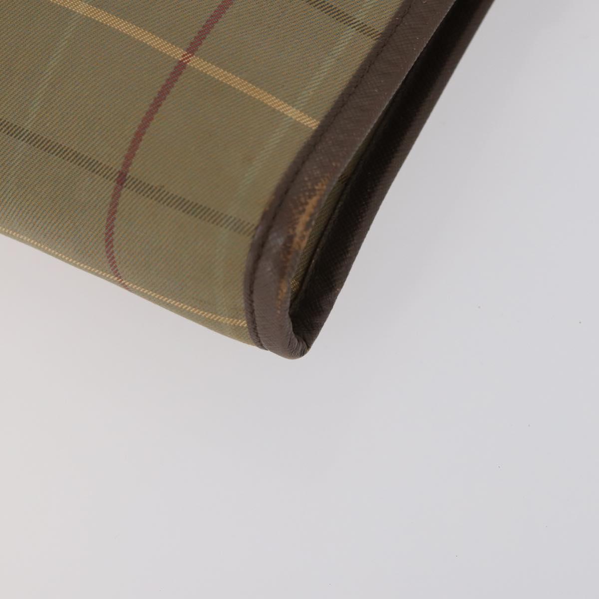 BURBERRY Nova Check Clutch Bag Canvas 2 Set Beige Auth 152161