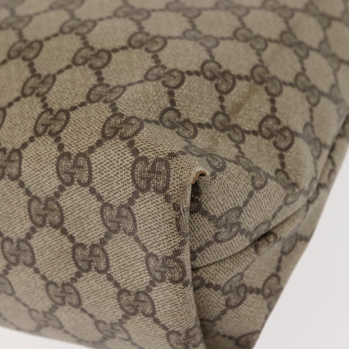 GUCCI GG Supreme Web Sherry Line Tote Bag PVC Beige 39 02 003 Auth 152169