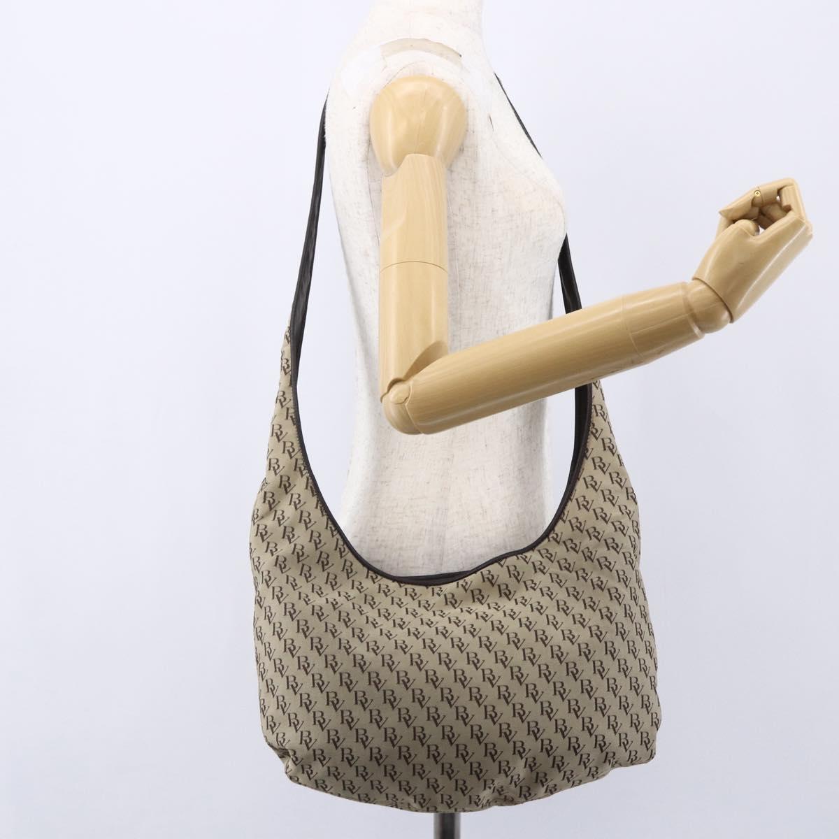 BOTTEGA VENETA Shoulder Bag Canvas Beige Auth 152172