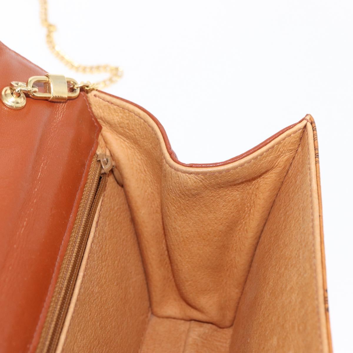 MCM Logogram Vicetos Shoulder Bag PVC Leather Brown Gold Auth 152173A