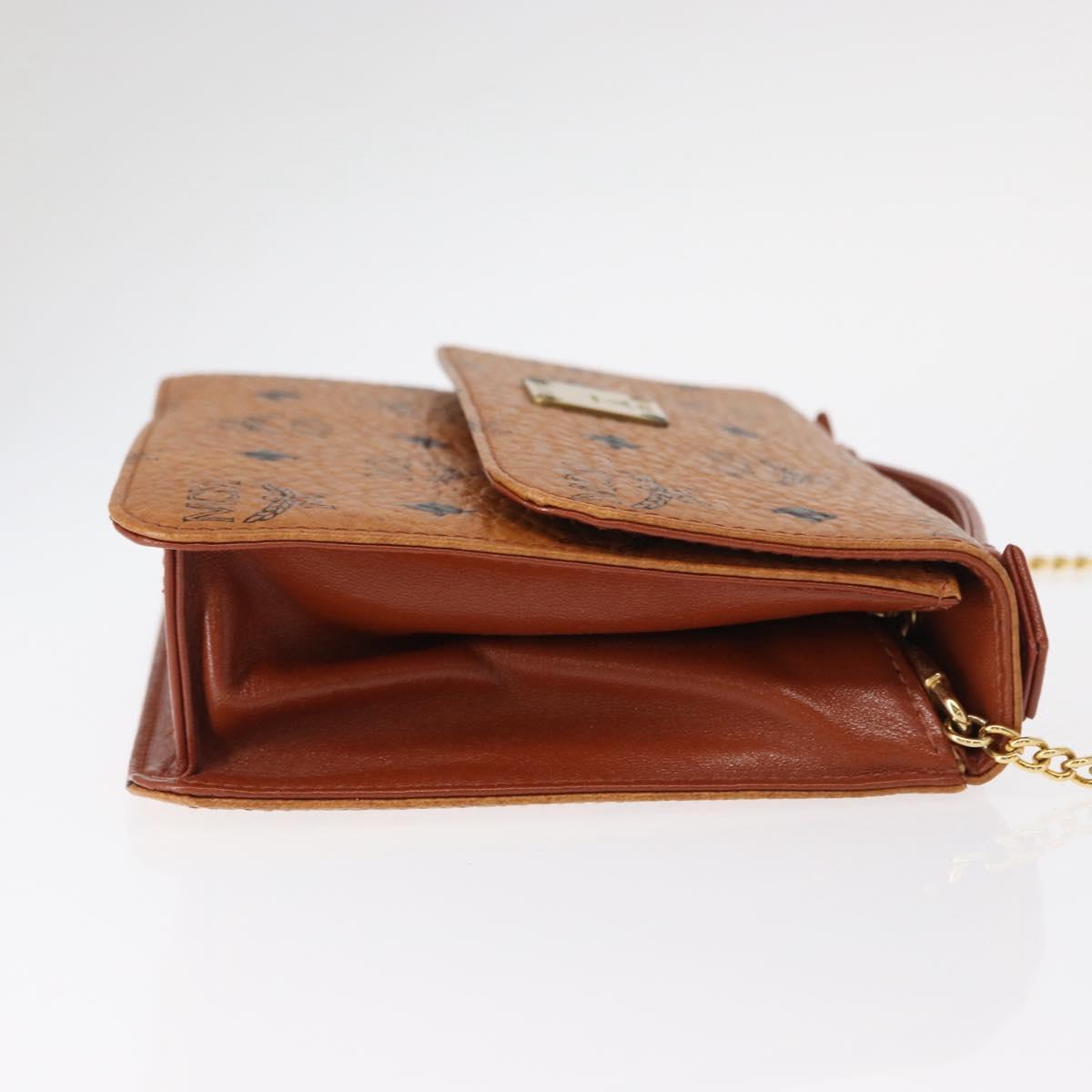 MCM Logogram Vicetos Shoulder Bag PVC Leather Brown Gold Auth 152173