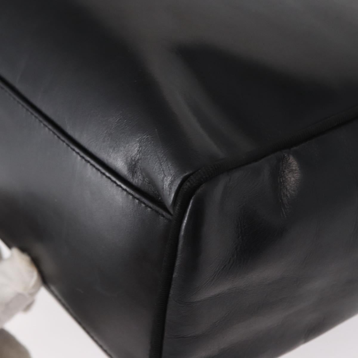 Salvatore Ferragamo Shoulder Bag Leather Gold Black Auth 152176