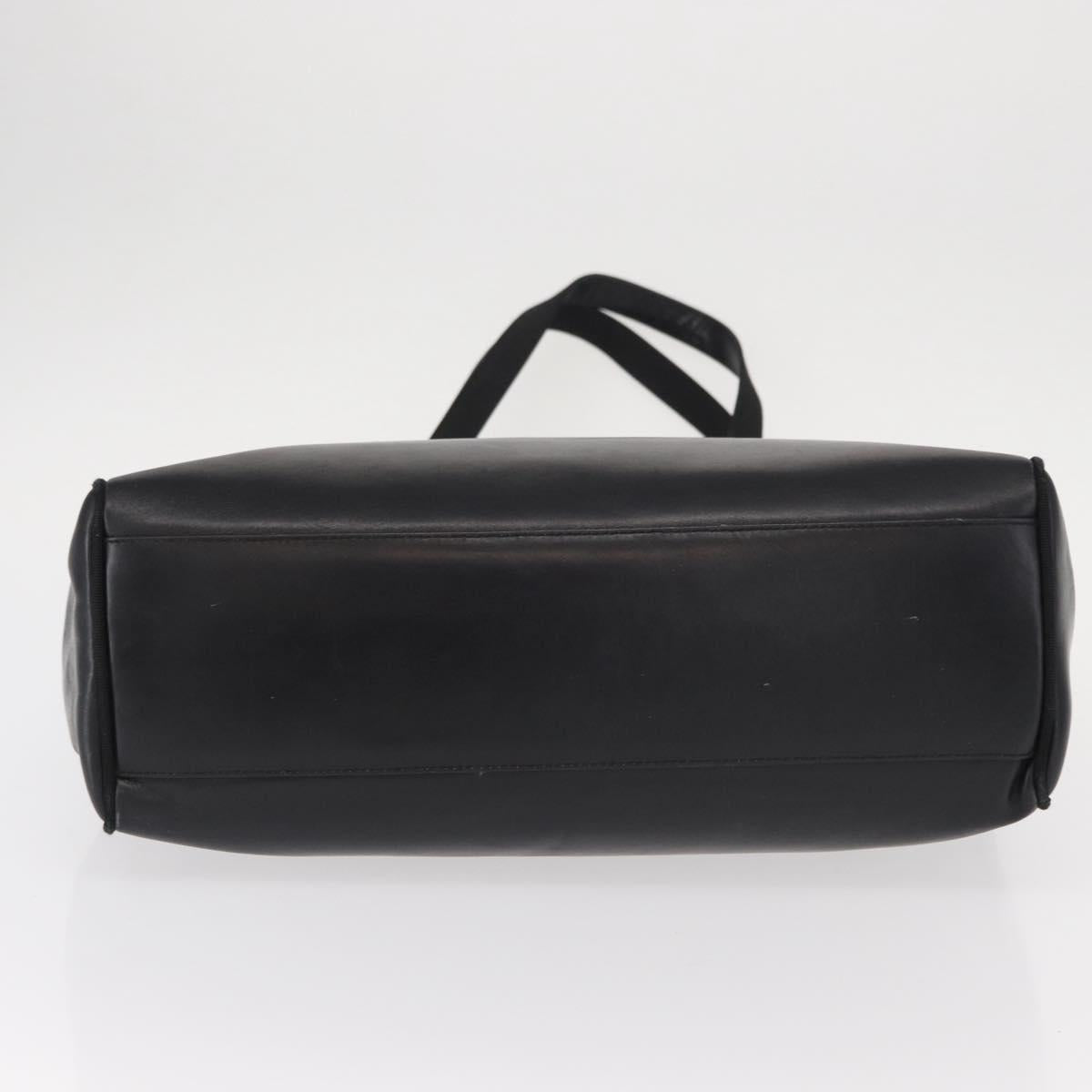 Salvatore Ferragamo Shoulder Bag Leather Gold Black Auth 152176