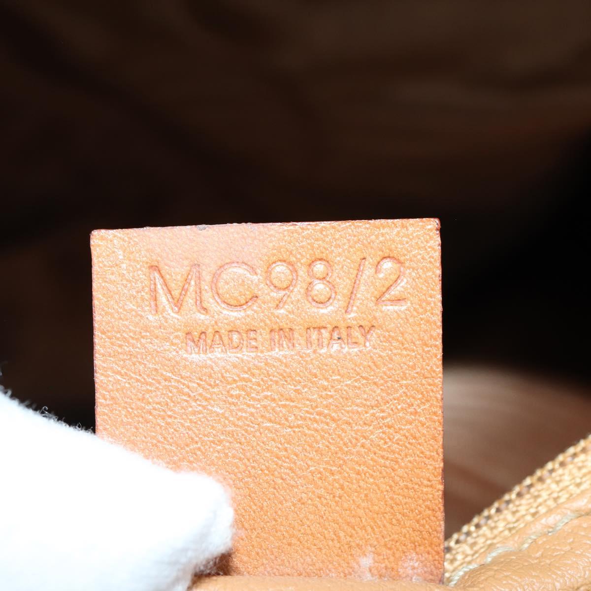 CELINE Macadam Canvas Boston Bag PVC 2way Brown Gold Auth 152179