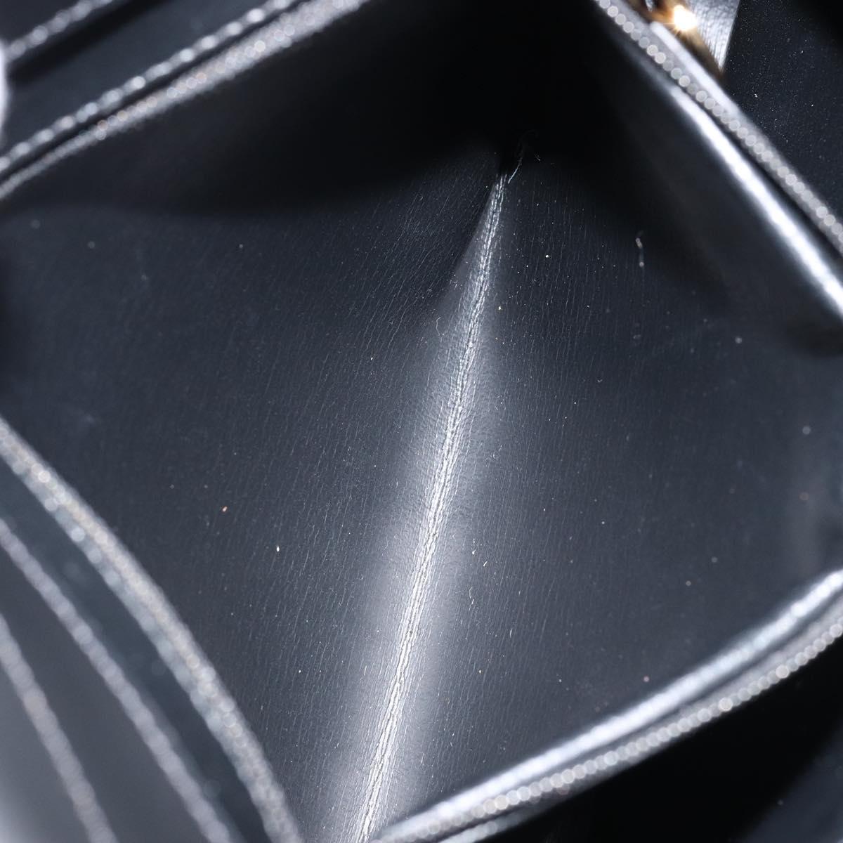 Christian Dior Shoulder Bag Leather Black Gold Auth 152185