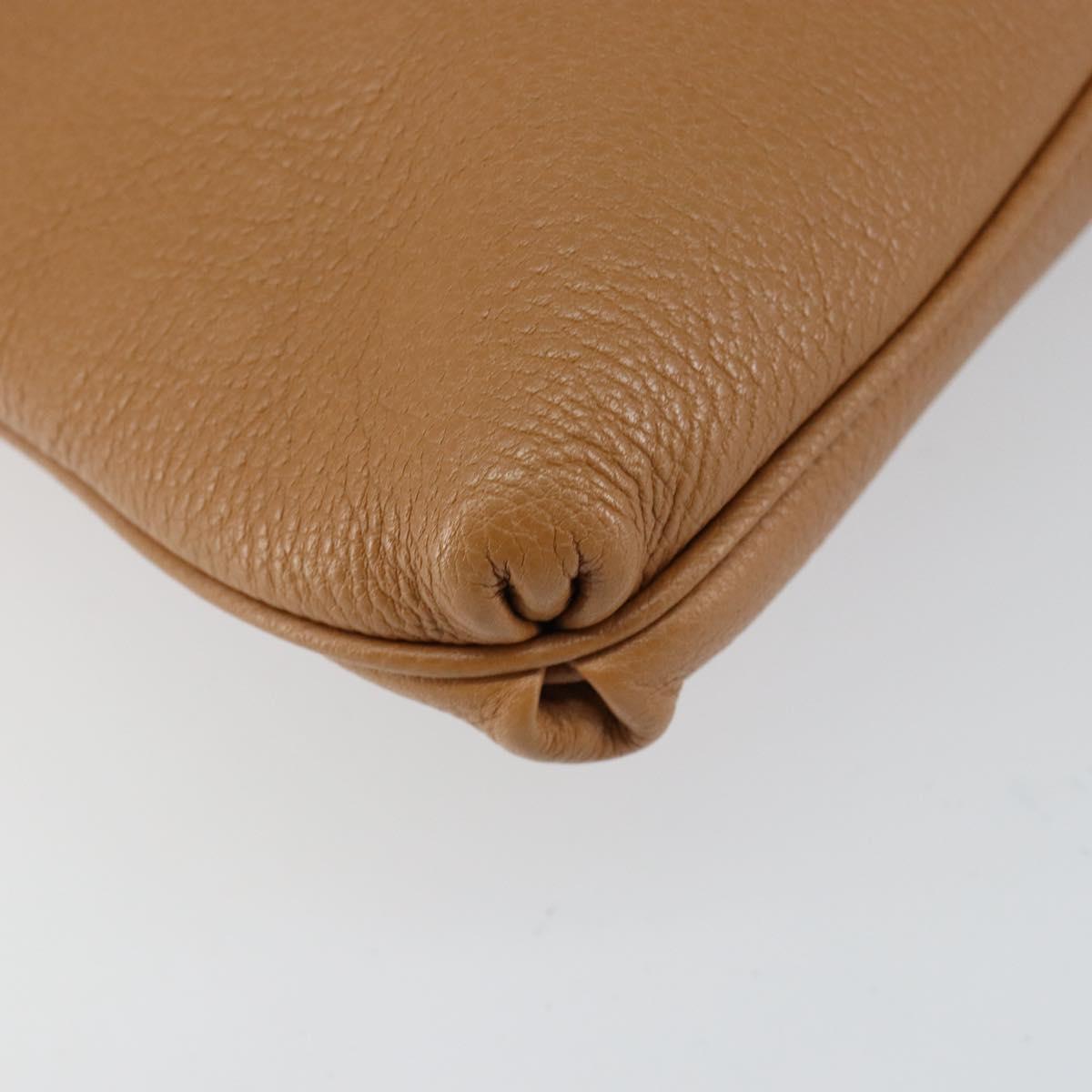 Salvatore Ferragamo Gancini Shoulder Bag Leather Brown Silver Auth 152196