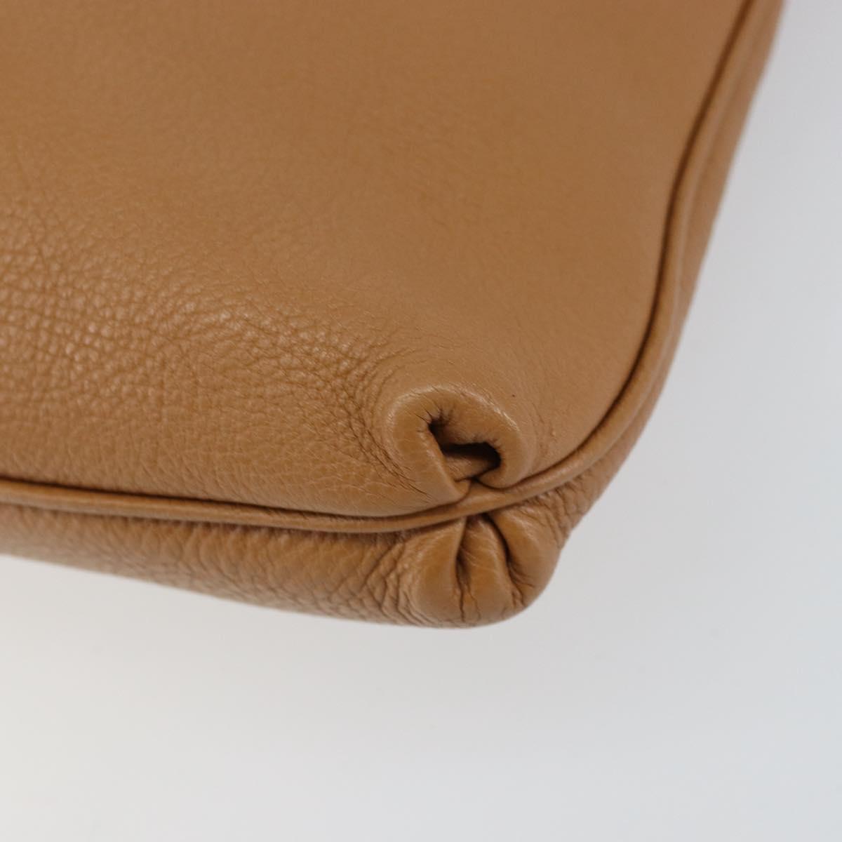 Salvatore Ferragamo Gancini Shoulder Bag Leather Brown Silver Auth 152196