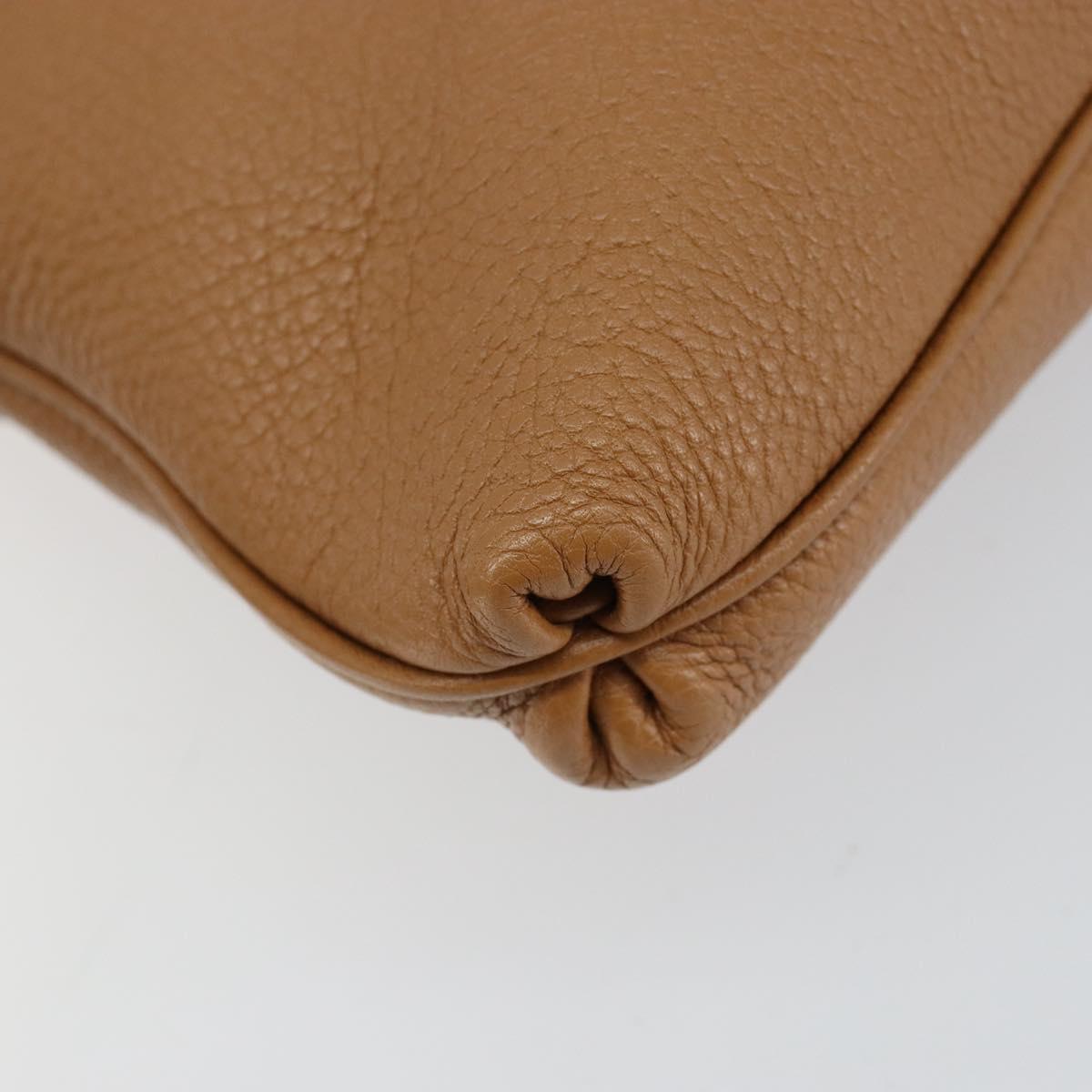 Salvatore Ferragamo Gancini Shoulder Bag Leather Brown Silver Auth 152196