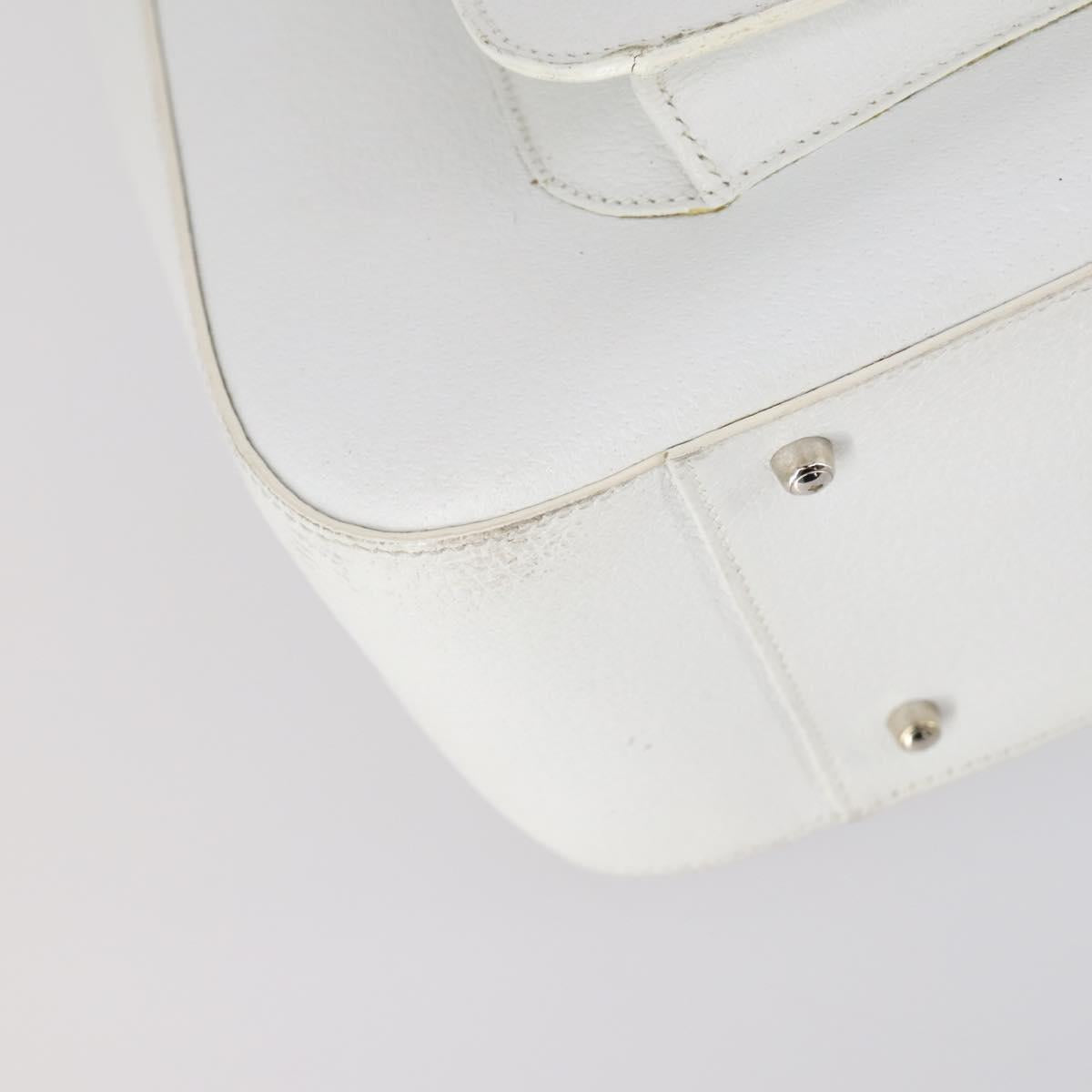 GUCCI Hand Bag Leather 2way White 000 2058 0307 5 Auth 152204