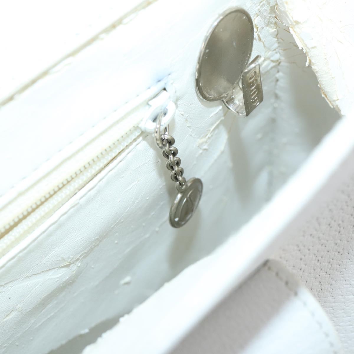 GUCCI Hand Bag Leather 2way White 000 2058 0307 5 Auth 152204