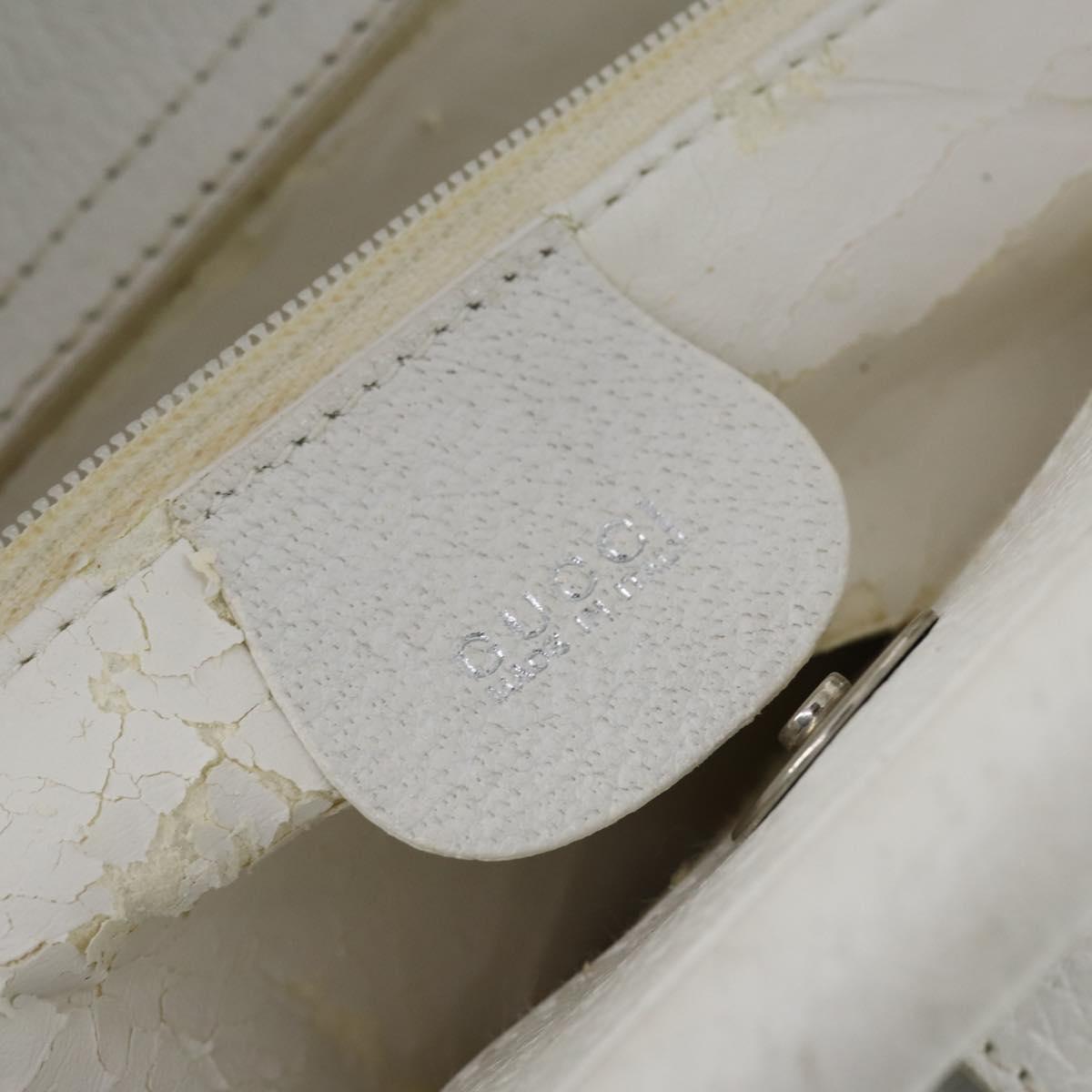 GUCCI Hand Bag Leather 2way White 000 2058 0307 5 Auth 152204