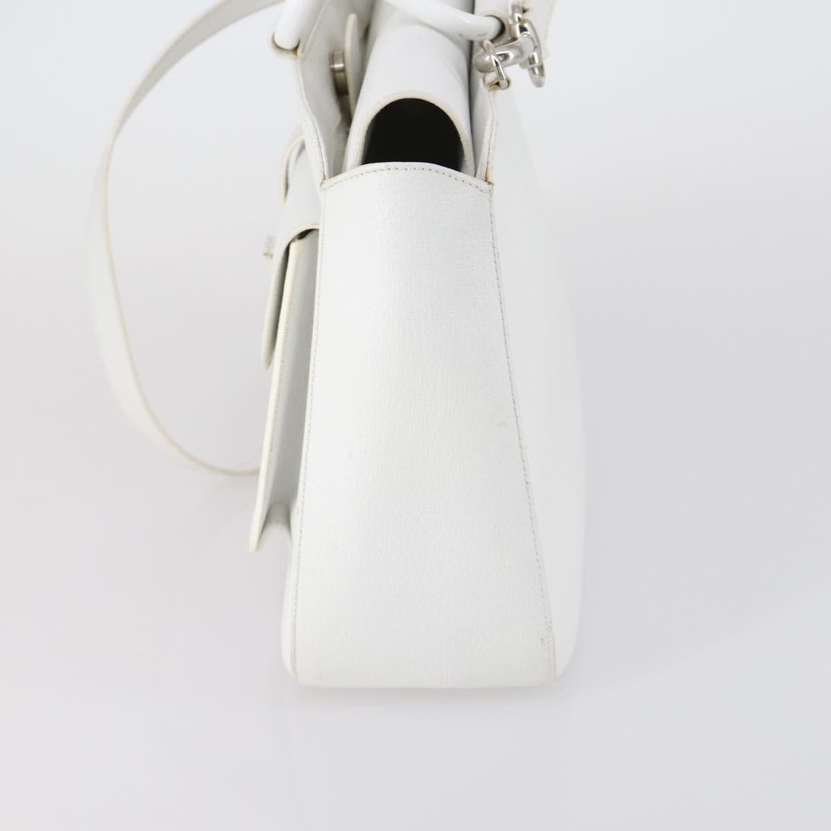 GUCCI Hand Bag Leather 2way White 000 2058 0307 5 Auth 152204