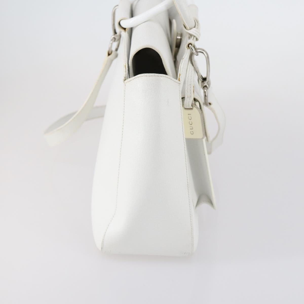 GUCCI Hand Bag Leather 2way White 000 2058 0307 5 Auth 152204