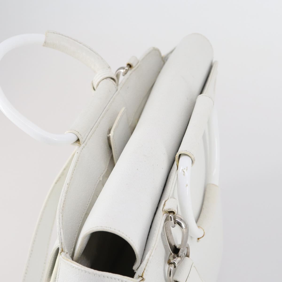 GUCCI Hand Bag Leather 2way White 000 2058 0307 5 Auth 152204