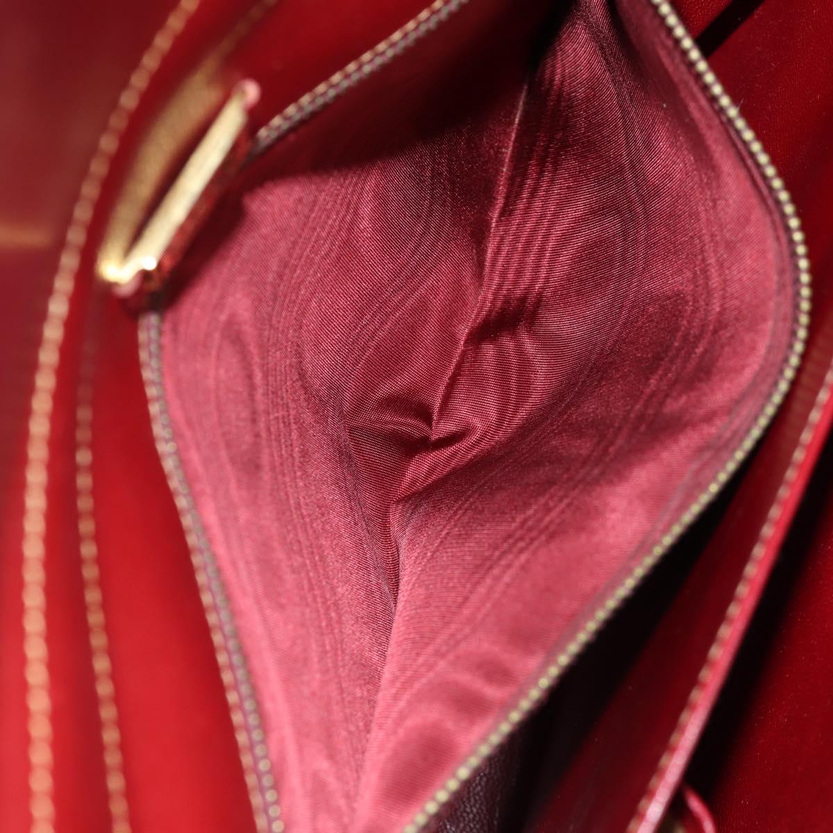 LOEWE Shoulder Bag Leather 2way Red Gold Auth 152205