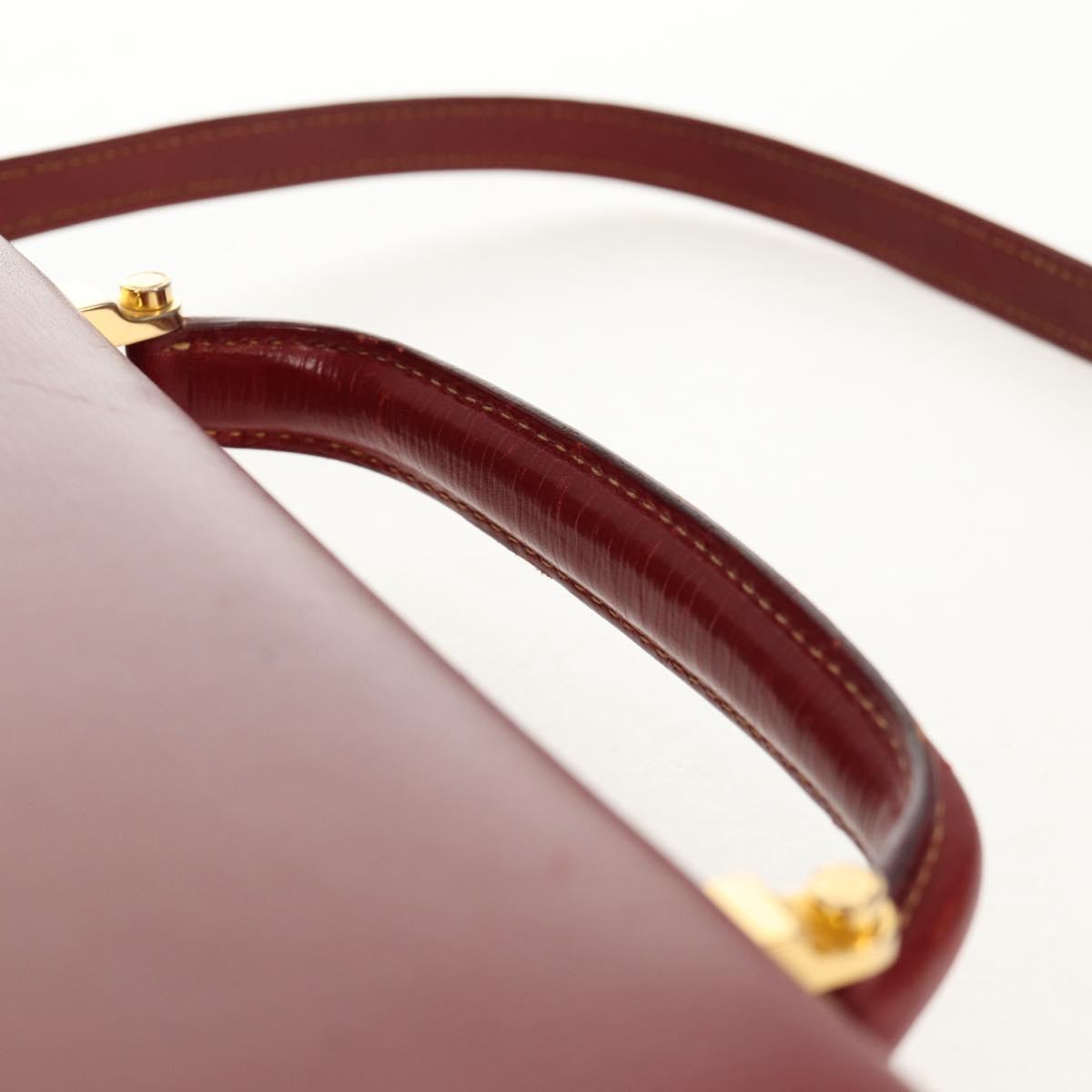 LOEWE Shoulder Bag Leather 2way Red Gold Auth 152205