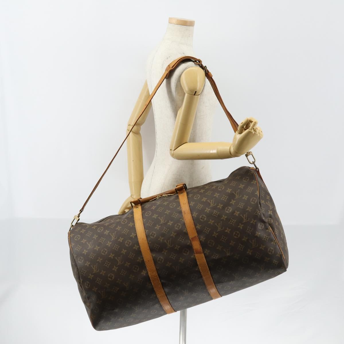 LOUIS VUITTON Monogram Keepall Bandouliere 60 Boston Bag M41412 LV Auth 152215