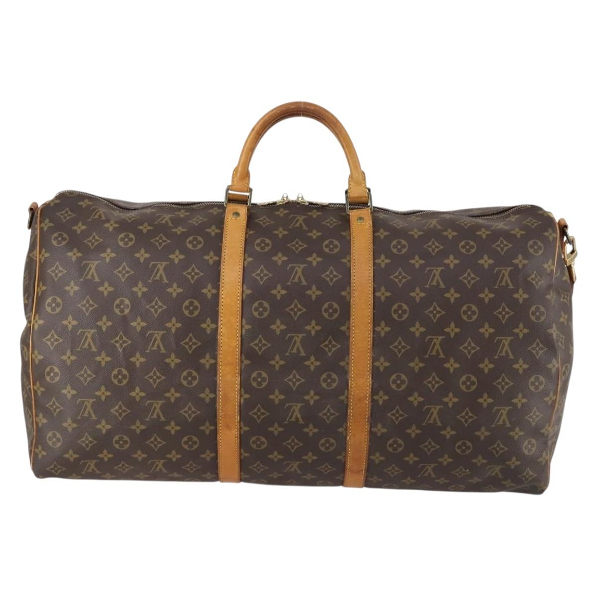 LOUIS VUITTON Monogram Keepall Bandouliere 60 Boston Bag M41412 LV Auth 152215