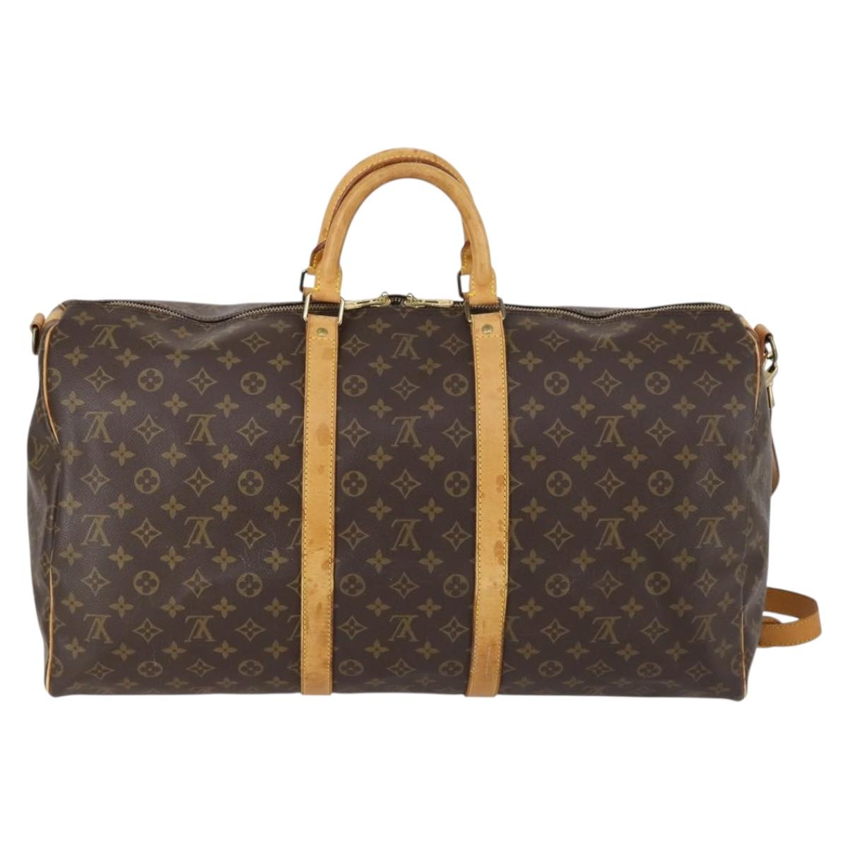 LOUIS VUITTON Monogram Keepall Bandouliere 55 Boston Bag M41414 LV Auth 152216