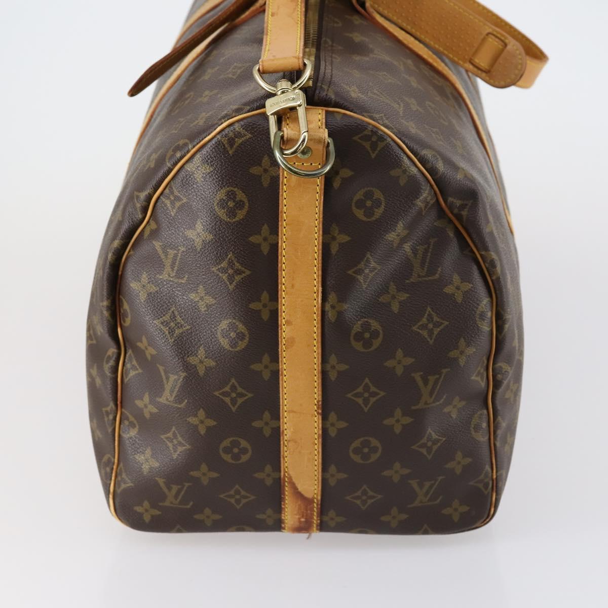 LOUIS VUITTON Monogram Keepall Bandouliere 55 Boston Bag M41414 LV Auth 152216