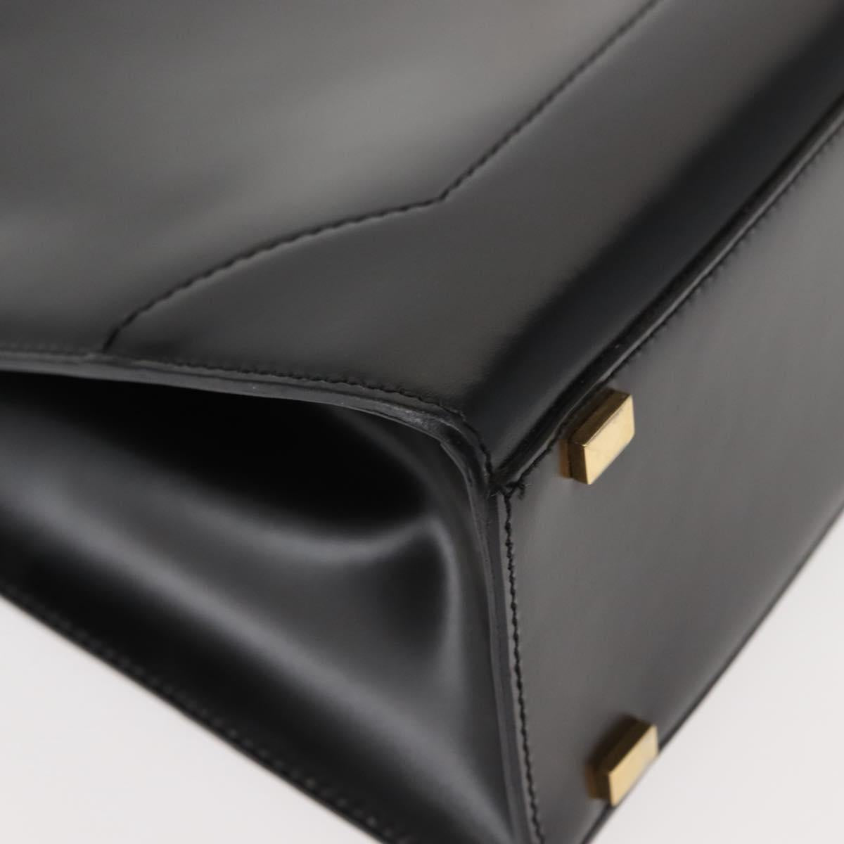 CELINE Tote Bag Leather Black Gold Auth 152229