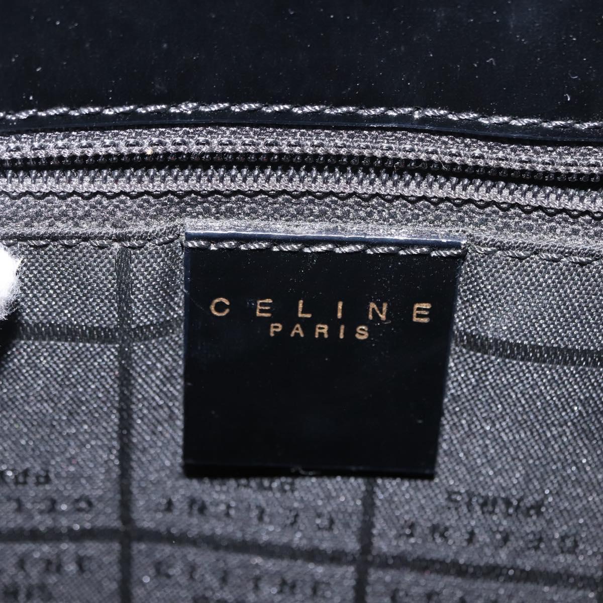 CELINE Tote Bag Leather Black Gold Auth 152229