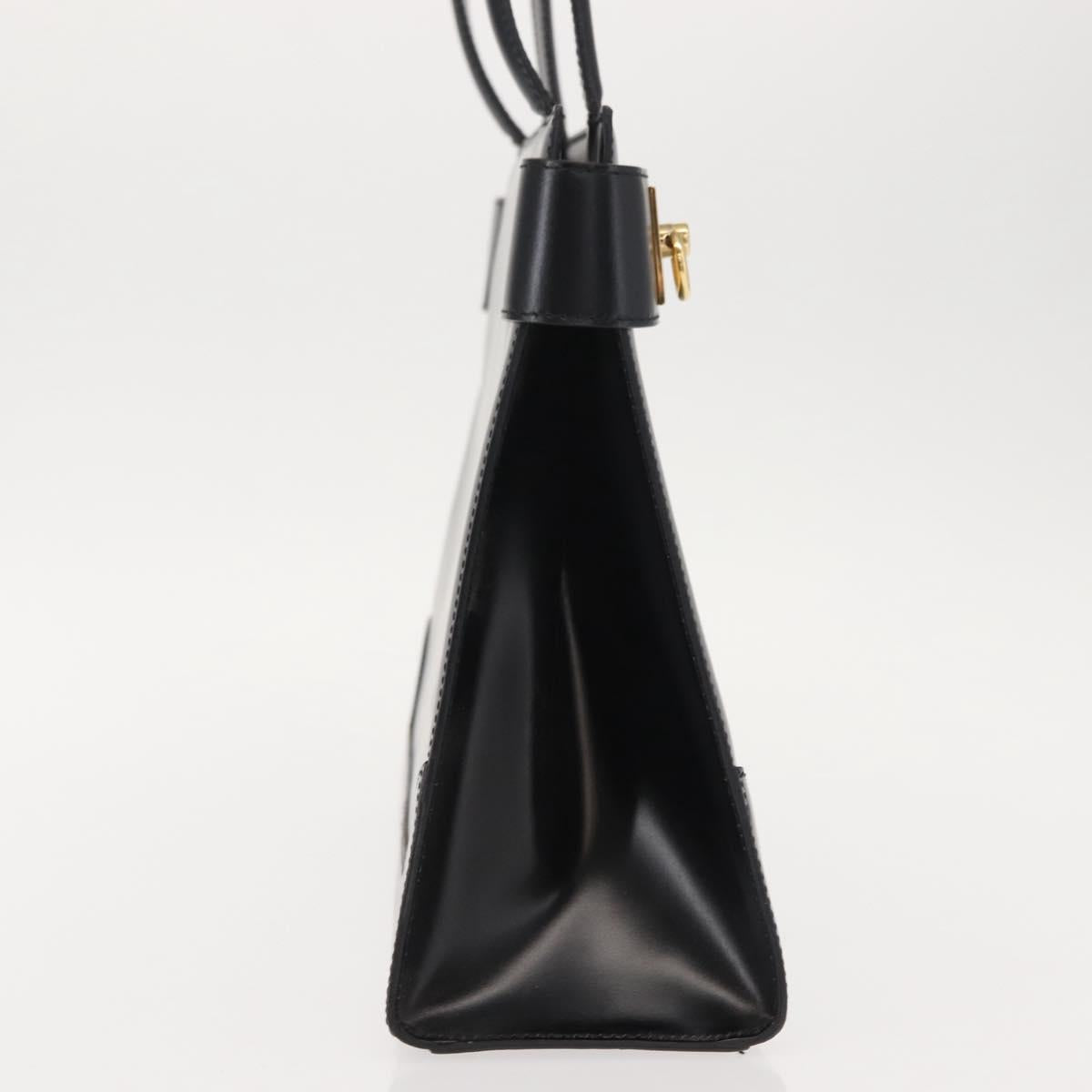 CELINE Tote Bag Leather Black Gold Auth 152229